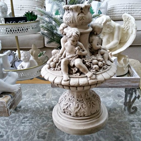 Vintage Accents Vintage Solid Plaster Angel Cherubs Statue Poshmark